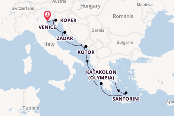 Journey from Venice to Athens via Katakolon
