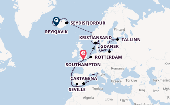 Western Mediterranean from Southampton, England with the Regal Princess