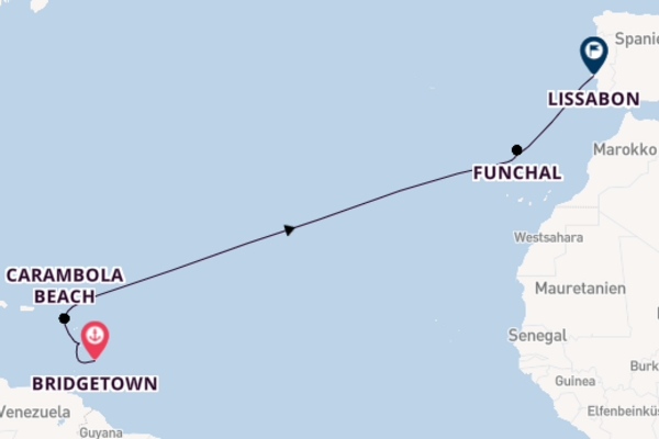 Südliche Karibik ab Bridgetown, Barbados auf der Seabourn Ovation