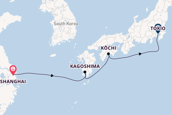 Japan vanaf Shanghai, China met de MSC Bellissima