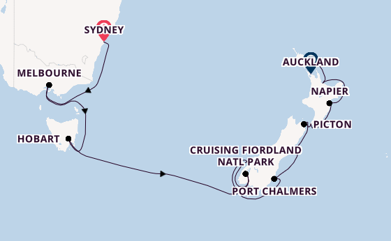 New Zealand from Sydney, Australia with the Noordam