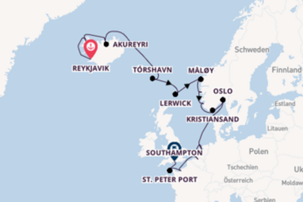 In 19 Tagen nach Southampton über Stavanger