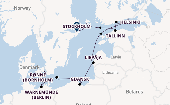 Baltic Sea from Copenhagen, Denmark with the Azamara Quest