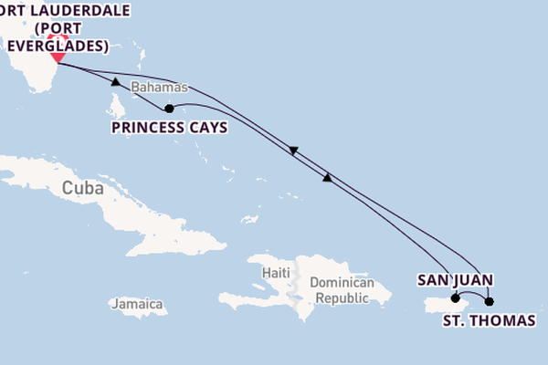 Caribbean from Fort Lauderdale (Port Everglades), Florida, USA with the Sky Princess 