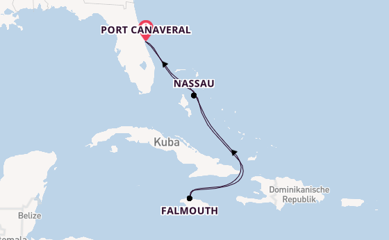 Karibik ab Port Canaveral, USA auf der Adventure of the Seas