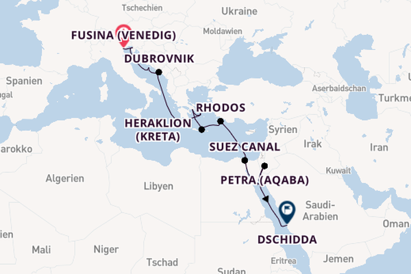 Mittelmeer ab Fusina (Venedig) auf der EXPLORA I