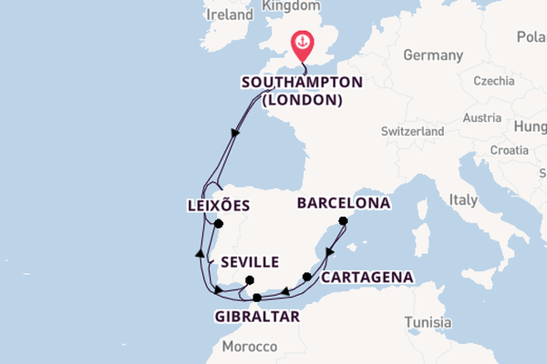 Western Mediterranean from Southampton, England with the Celebrity Apex