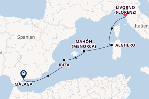 Westliches Mittelmeer ab Livorno (Florenz), Italien auf der SEA CLOUD SPIRIT