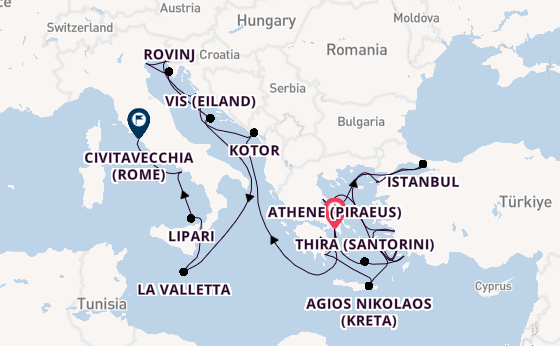 Oostelijke Middellandse Zee vanaf Athene (Piraeus), Griekenland met de Seabourn Ovation