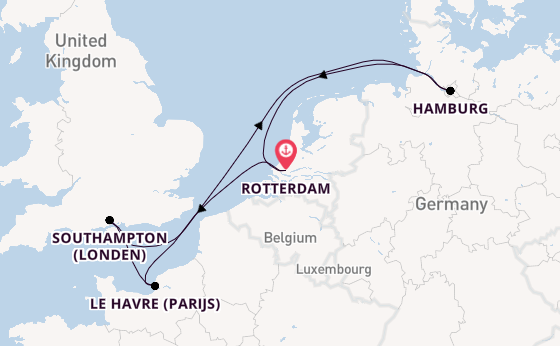 Engeland vanaf Rotterdam, Nederland met de MSC Preziosa