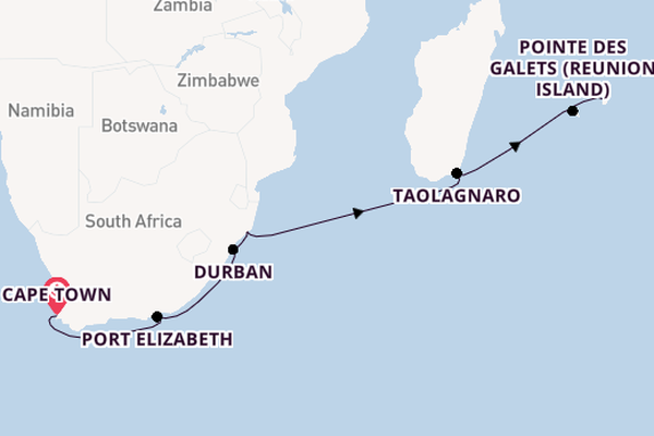 Cape Town, Southern Cape & Game Drive Tour with Luxury South Africa, Madagascar & Indian Ocean Cruise
