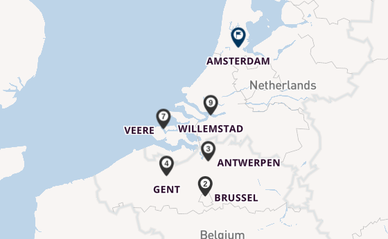 Maas vanaf Brussel, België met de Celebrity Compass