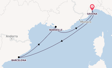 Westelijke Middellandse Zee vanaf Savona, Italië met de Costa Diadema