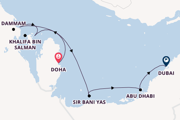 Persischer Golf ab Doha, Katar auf der Norwegian Sky