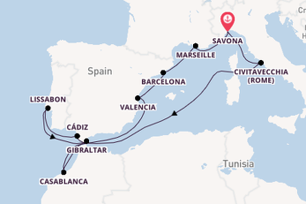 Geniet van een 15daagse cruise naar Savona