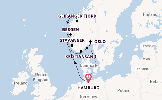 Noorwegen vanaf Hamburg, Duitsland met de MS EUROPA 2