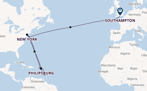 Transatlantic from New York, USA with the Queen Mary 2