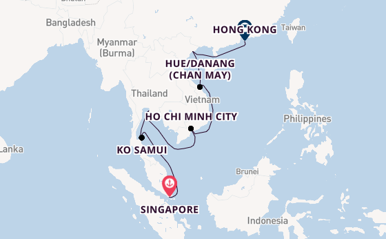 South East Asia from Singapore, Singapore with the Norwegian Jade