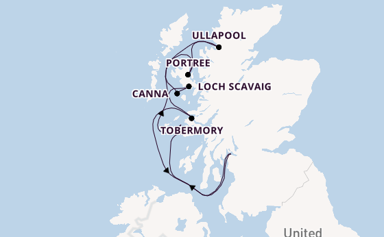 Schotland vanaf Greenock (Glasgow), Schotland met de Le Champlain