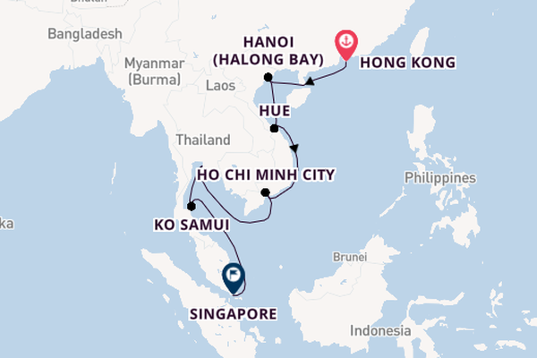 Southeast Asia from Hong Kong, China with the Nautica