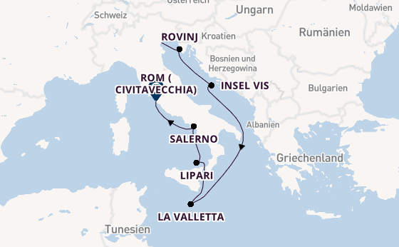 Mittelmeer ab Fusina (Venedig) auf der Seabourn Ovation