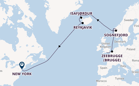 trans-Atlantisch vanaf Southampton (Londen), Engeland met de Queen Mary 2
