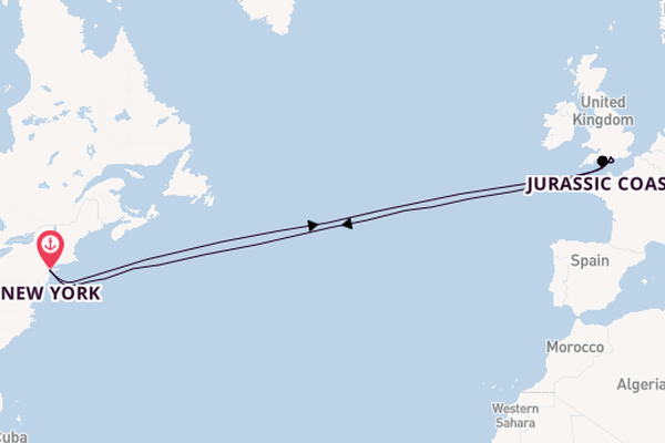 Transatlantic from New York, USA with the Queen Mary 2