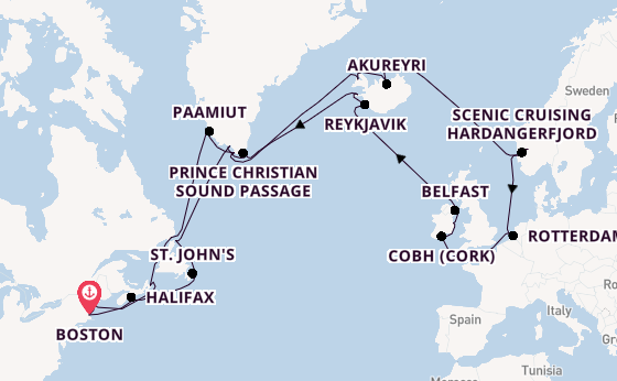 Transatlantic from Boston, Massachusetts, USA with the Volendam