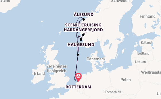 Norwegen ab Rotterdam, Niederlande auf der Rotterdam
