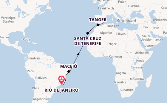 Transatlantik ab Rio de Janeiro, Brasilien auf der MSC Virtuosa