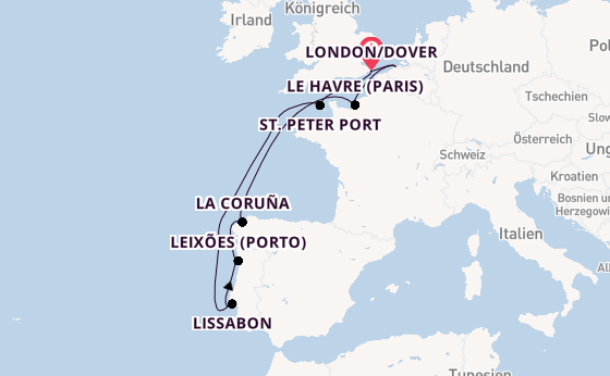 Vereinigtes Königreich ab London/Dover, Großbritannien auf der Carnival Miracle