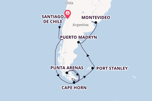 South America from Santiago de Chile, Chile with the Majestic Princess