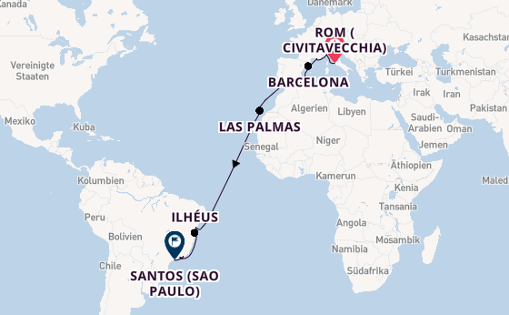 Transatlantik ab Civitavecchia (Rom), Italien auf der MSC Divina