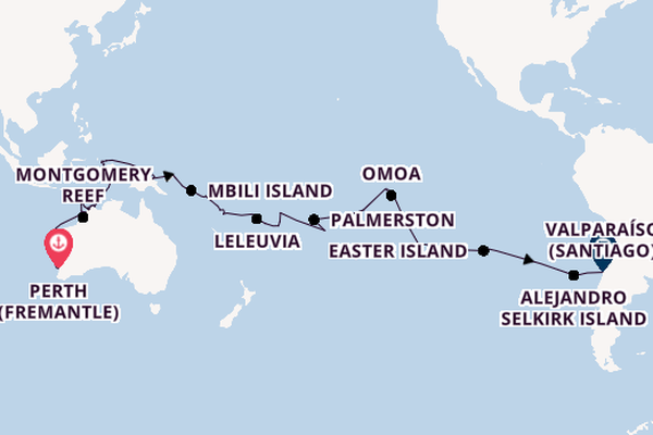 Transpacific from Perth (Fremantle), Australia with the Silver Cloud Expedition