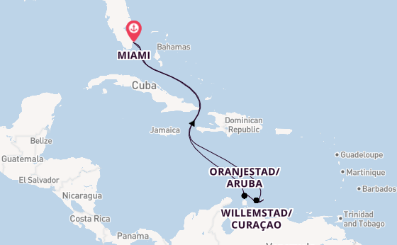 Southern Caribbean from Miami, Florida, USA with the Celebrity Beyond