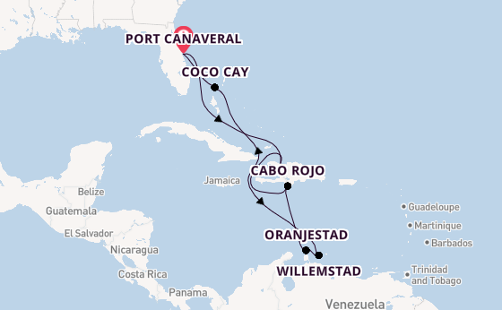 Caribbean vanaf Port Canaveral, Verenigde Staten met de Explorer of the Seas