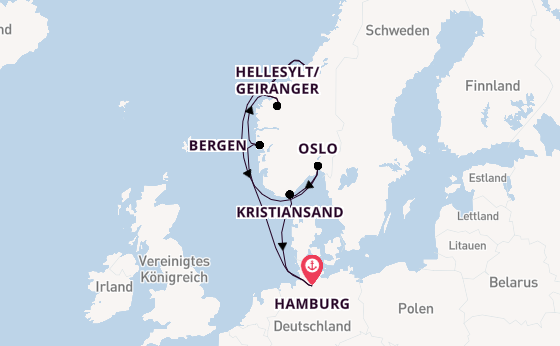 Norwegen ab Hamburg auf der Mein Schiff Relax