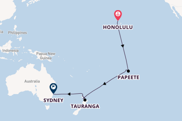Hawaii, Tahiti & New Zealand to Sydney
