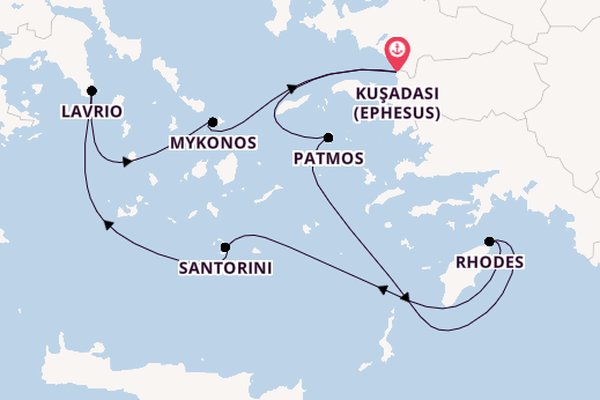 Eastern Mediterranean from Kuşadası (Ephesus), Turkey with the Celestyal Discovery