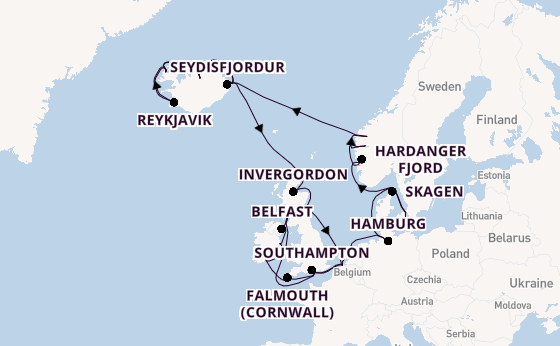 British Isles from Copenhagen, Denmark with the Regal Princess