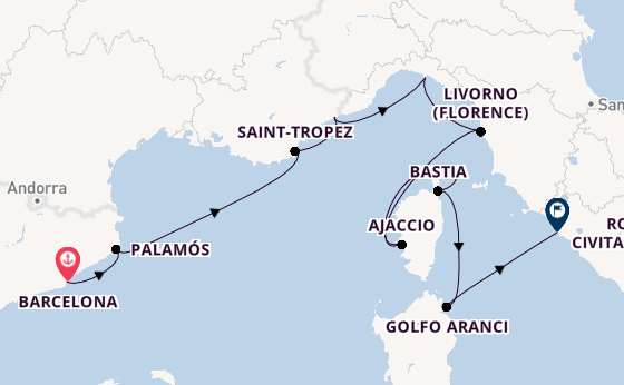 Western Mediterranean from Barcelona, Spain with the Seven Seas Mariner