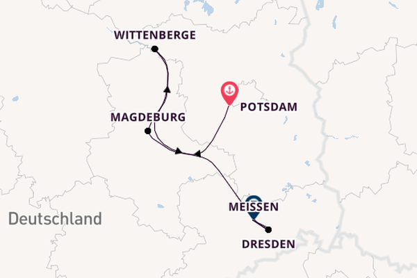 Elbe ab Potsdam, Deutschland auf der MS SWISS RUBY