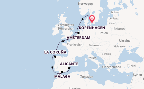 Westliches Mittelmeer ab Kopenhagen, Dänemark auf der MSC Euribia