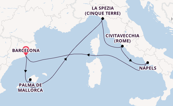 Westelijke Middellandse Zee vanaf Nederland met de Harmony of the Seas