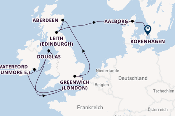 Britische Inseln ab Southampton, Großbritannien auf der Silver Spirit