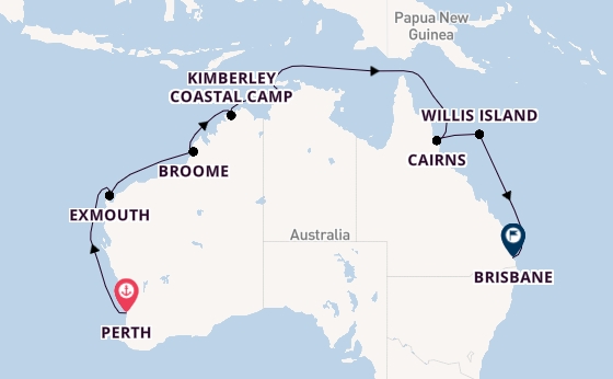 Australië vanaf Perth, Australië met de Grand Princess