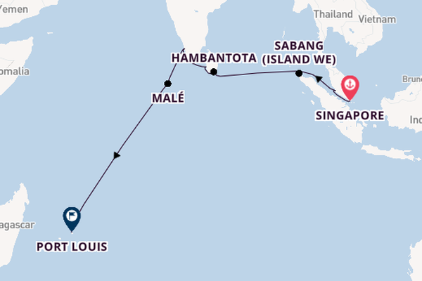 South East Asia from Singapore, Singapore with the Azamara Onward