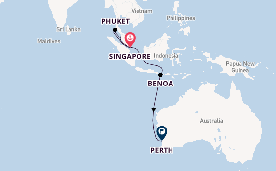 Zuidoost-Azië vanaf Singapore, Singapore met de Sapphire Princess