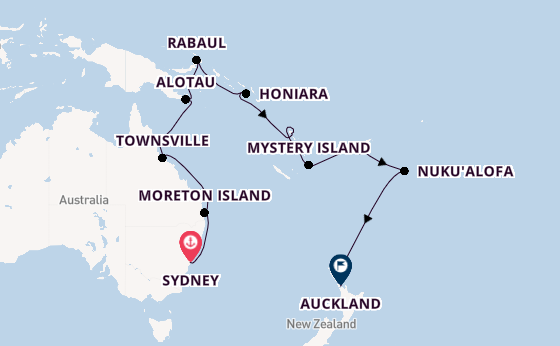 South Pacific from Sydney, Australia with the Westerdam