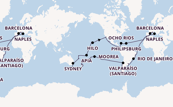 MSC's 2027 121 Night World Cruise